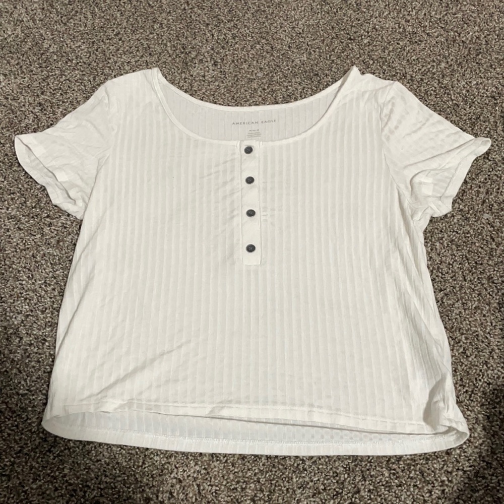 short sleeve white american eagle top